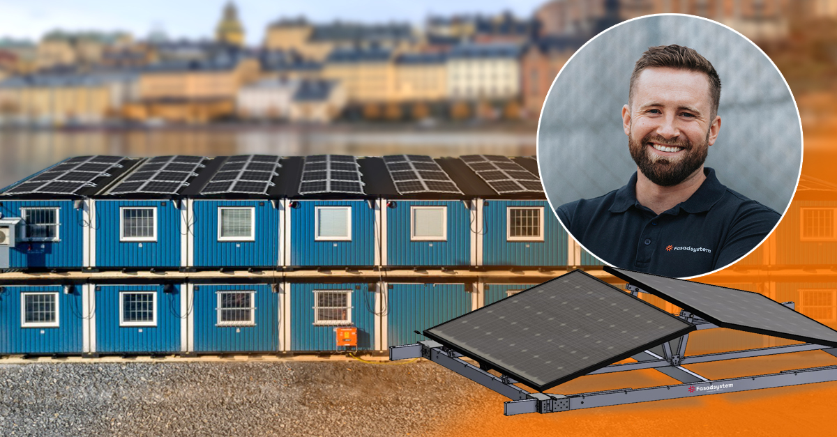 Soltech company Fasadsystem launches mobile and foldable solar panel modules for construction companies and the modular property industry