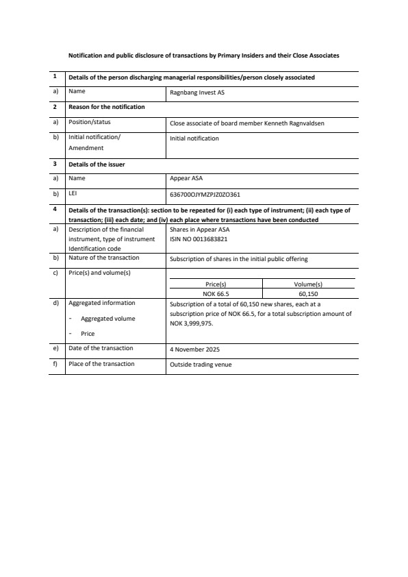 notification form ragnbagn invest as