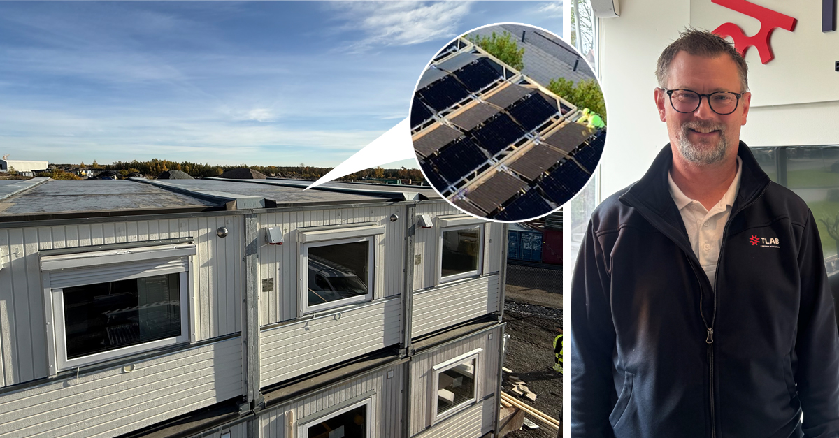 Soltechbolaget Tlab installerar batterier och mobila solcellsmoduler för byggbodar åt Implenia