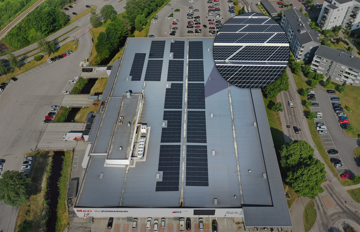 Soltech installs 4,000 sqm solar energy on a retail property in Borås