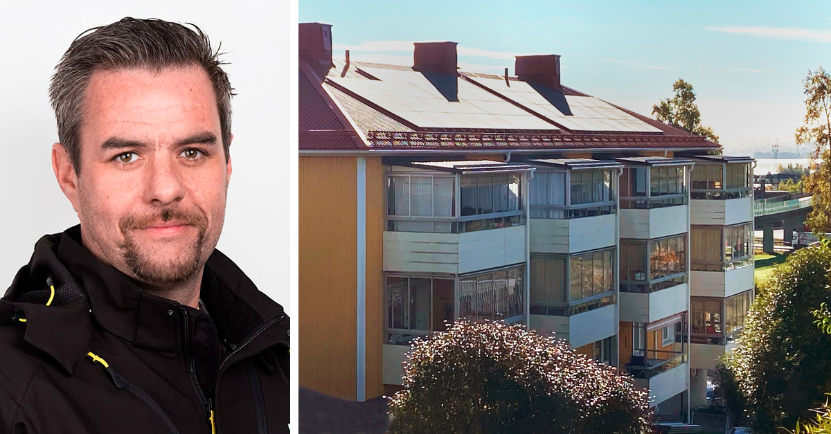 Soltech company Wettergrens Tak in solar energy and roof project for Riksbyggen in Örnsköldsvik
