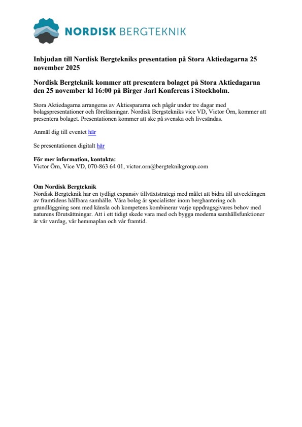 inbjudan till nordisk bergtekniks presentation pa stora aktiedagarna 25 november 2025.pdf?url=https%3A%2F%2Fmb.cision.com%2FMain%2F18649%2F4268417%2F3789621