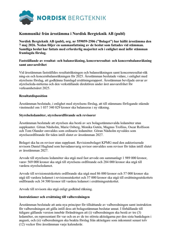 kommunike fran arsstamma i nordisk bergteknik ab publ.pdf?url=https%3A%2F%2Fmb.cision.com%2FMain%2F18649%2F4346126%2F4083294