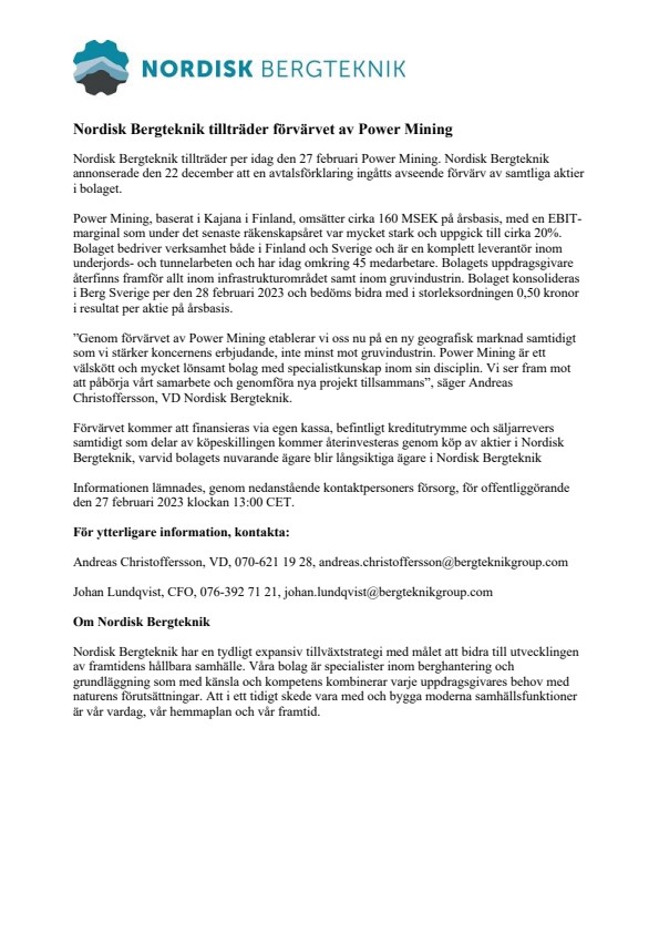 nordisk bergteknik tilltrader forvarvet av power mining.pdf?url=https%3A%2F%2Fmb.cision.com%2FMain%2F18649%2F3796619%2F2160970